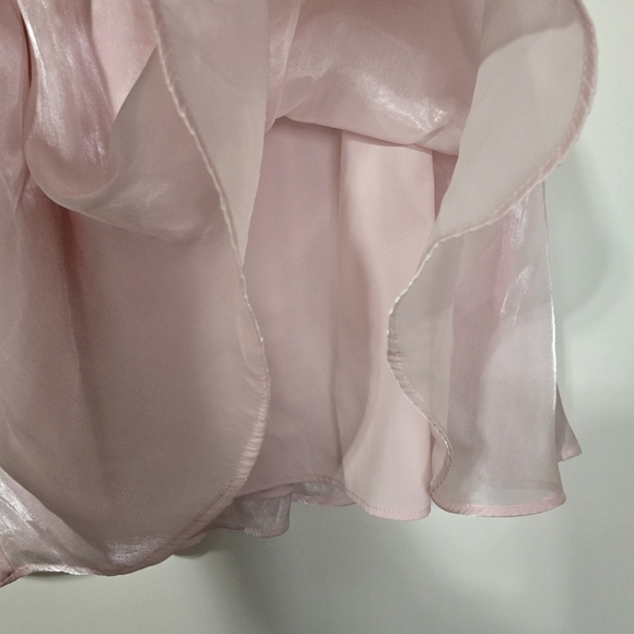 ​Thirty Thirty Pink Satin Puff Sleeve Mini Dress Coquette Babydoll XL - Picture 6 of 10